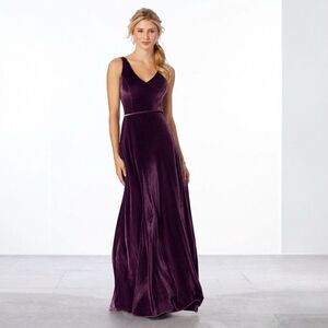 Morilee Holiday Party Dress Velvet Plum Purple Size 6  Romantic Whimsigoth New